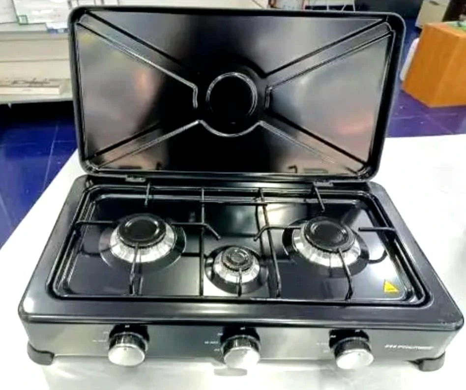 OFERTA SPECIAL ❗️❗️ •Fogón a gas 3 quemadores PREMIER, 1 semana de garantía, color negro,  de acero inoxidable de alta calidad, tapa, llama azul, dimensiones 600×330×90's foto | AlKombomaster |  BizneCubano