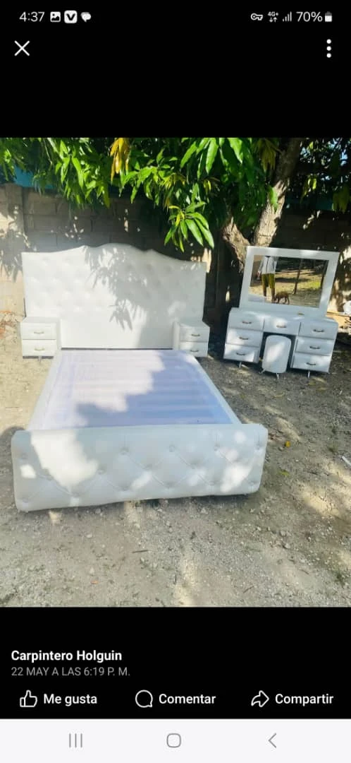 Juegos de cuarto tapizados ( cómoda y cama sin colchón color por privado's foto | AlKombomaster |  BizneCubano