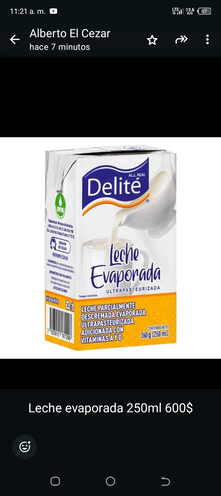 Leche evaporada's foto | AlKombomaster |  BizneCubano